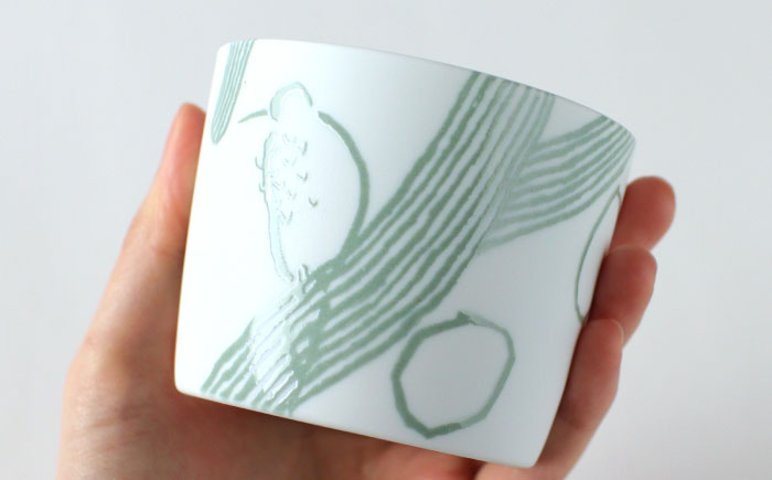 【美濃焼】　カップ ペアセット ＜BIRDS' WORDS / UNITY＞ NAOKO CUP グリーングレー × オリーブ 瑞浪市 / FLYWAY [AZCC024]