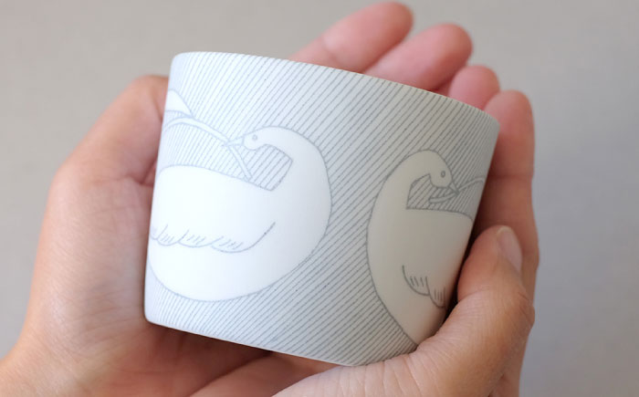 【美濃焼】　カップ ペアセット ＜BIRDS' WORDS / UNITY＞ CHIHIRO CUP ブルー × グレー 瑞浪市 / FLYWAY [AZCC025]