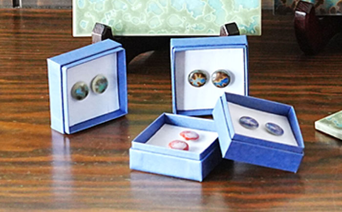 TILE ART Terra Collection ピアス 紫 瑞浪市 / TILEmade アクセサリー タイル [AZCD010] 紫