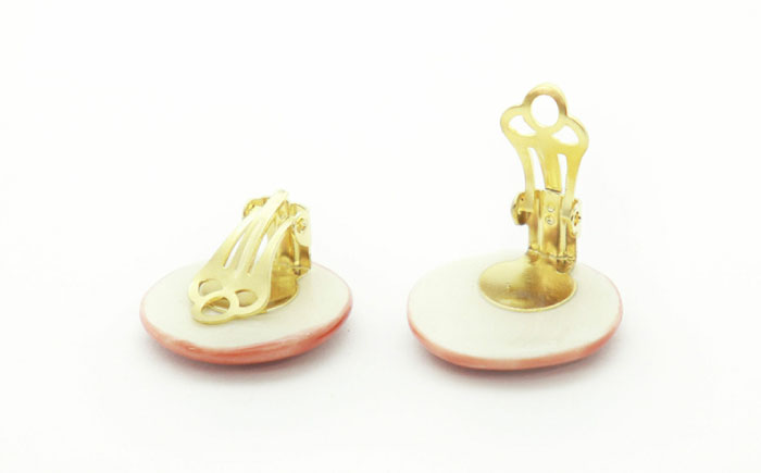 【美濃焼】 ピンクむら タイル イヤリング 直径20mm 瑞浪市 / TILEmade タイル アクセサリー ハンドメイド [AZCD021] ピンクむら