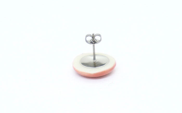 【美濃焼】 ピンクむら タイル ピアス 直径15mm 瑞浪市 / TILEmade タイル アクセサリー ハンドメイド [AZCD023] ピンクむら
