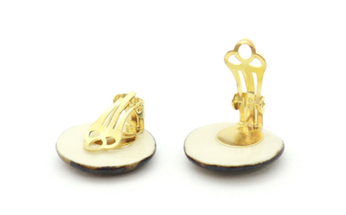 【美濃焼】 黄緑むら タイル イヤリング 直径20mm 瑞浪市 / TILEmade タイル アクセサリー ハンドメイド [AZCD027] 黄緑むら