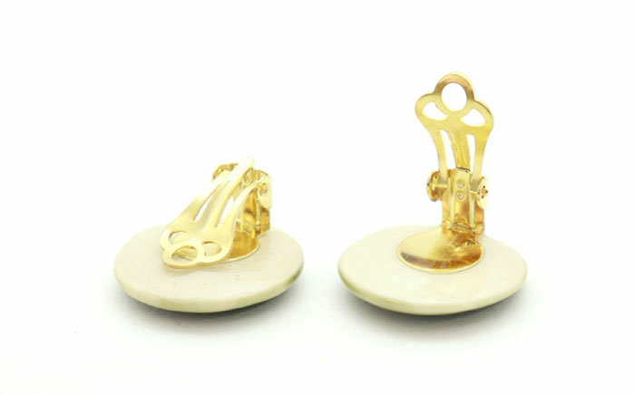 【美濃焼】 緑むら タイル イヤリング 直径20mm 瑞浪市 / TILEmade タイル アクセサリー ハンドメイド [AZCD075] 緑むら