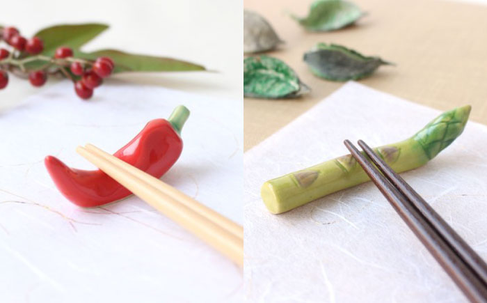 【美濃焼】 手づくり 箸置き 5種セット 野菜(人気) gf425 瑞浪市 / イホシロ窯 [AZCG015]