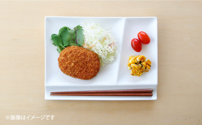 【美濃焼】 グッドデザイン賞受賞 miyama. 箸置き付仕切り皿 isola(イゾラ) パレットプレートL ホワイトマット 1枚 瑞浪市 / ミヤマプランニング 食器 機能食器 プレート [AZCM018] ホワイト