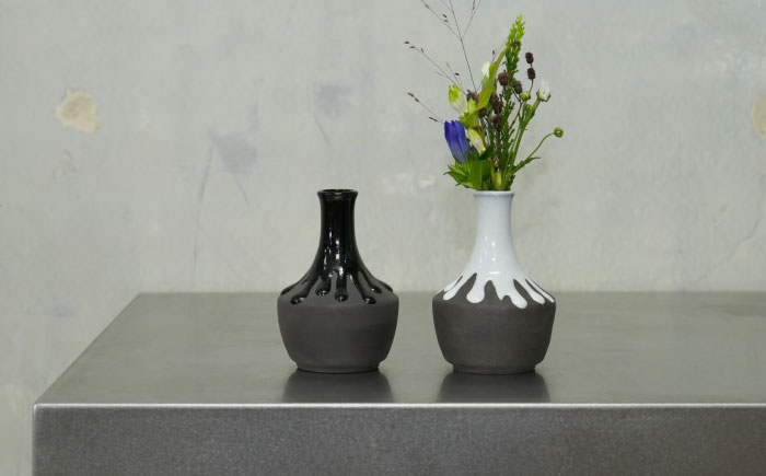 Hanano Shizuku Kikyou 黒 瑞浪市 / nozan 花瓶 フラワーベース [AZCQ010]