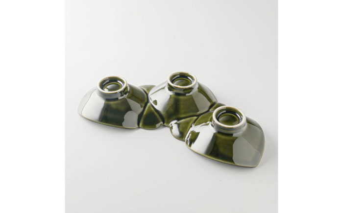 【美濃焼】 asumi(彩澄) 21cm 三連花皿 オリーブ ・ パープル 箱入り 2色セット 78193702 瑞浪市 / やまに 食器 小鉢 リサイクル [AZCR015]