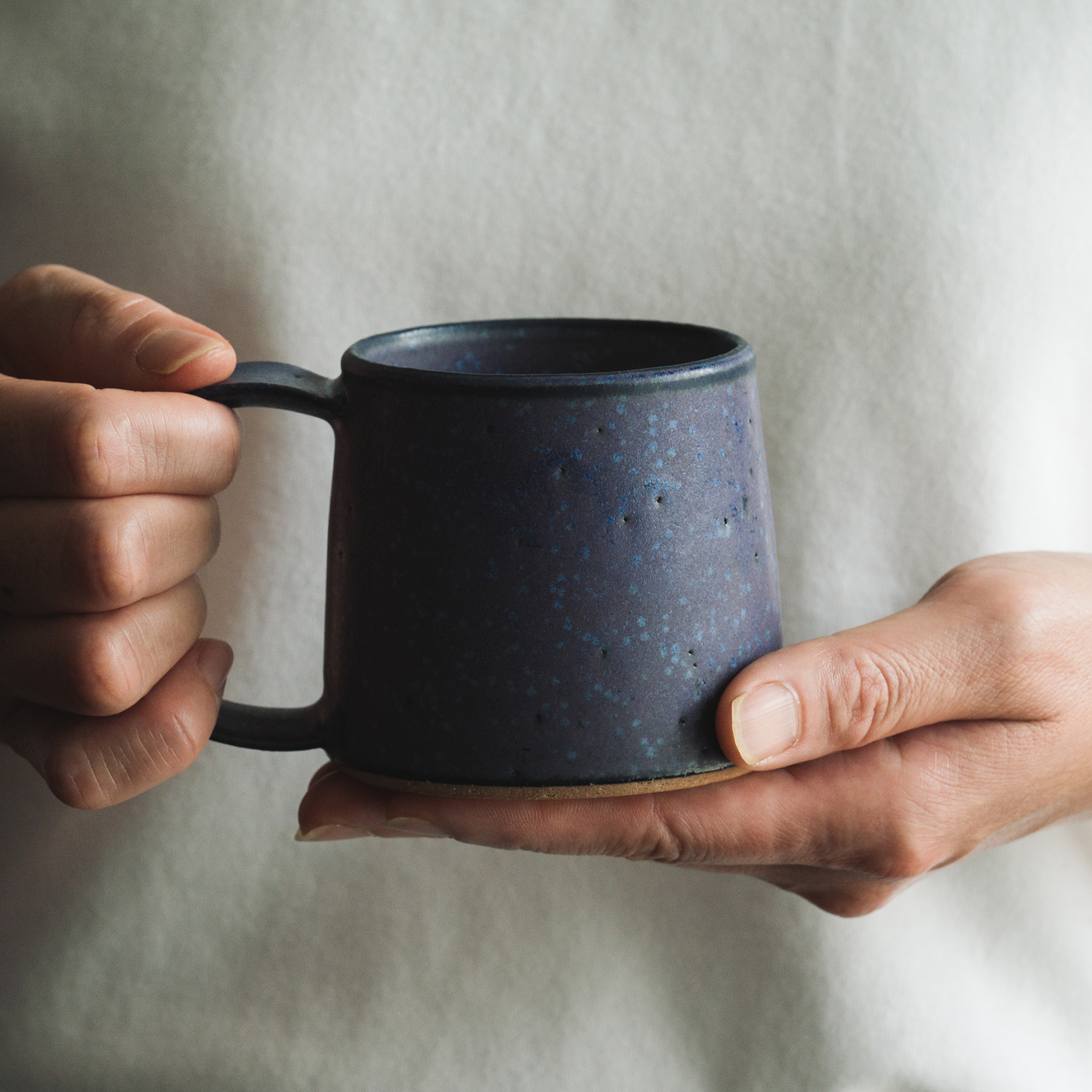 【3色から選べる】 【美濃焼】 恩田陽子 コーヒーマグカップ カフェオレマグカップ 各1点セット パープル 瑞浪市 / JS企画 ティーカップ マグカップ マグ コップ おしゃれ [AZAZ048] パープル
