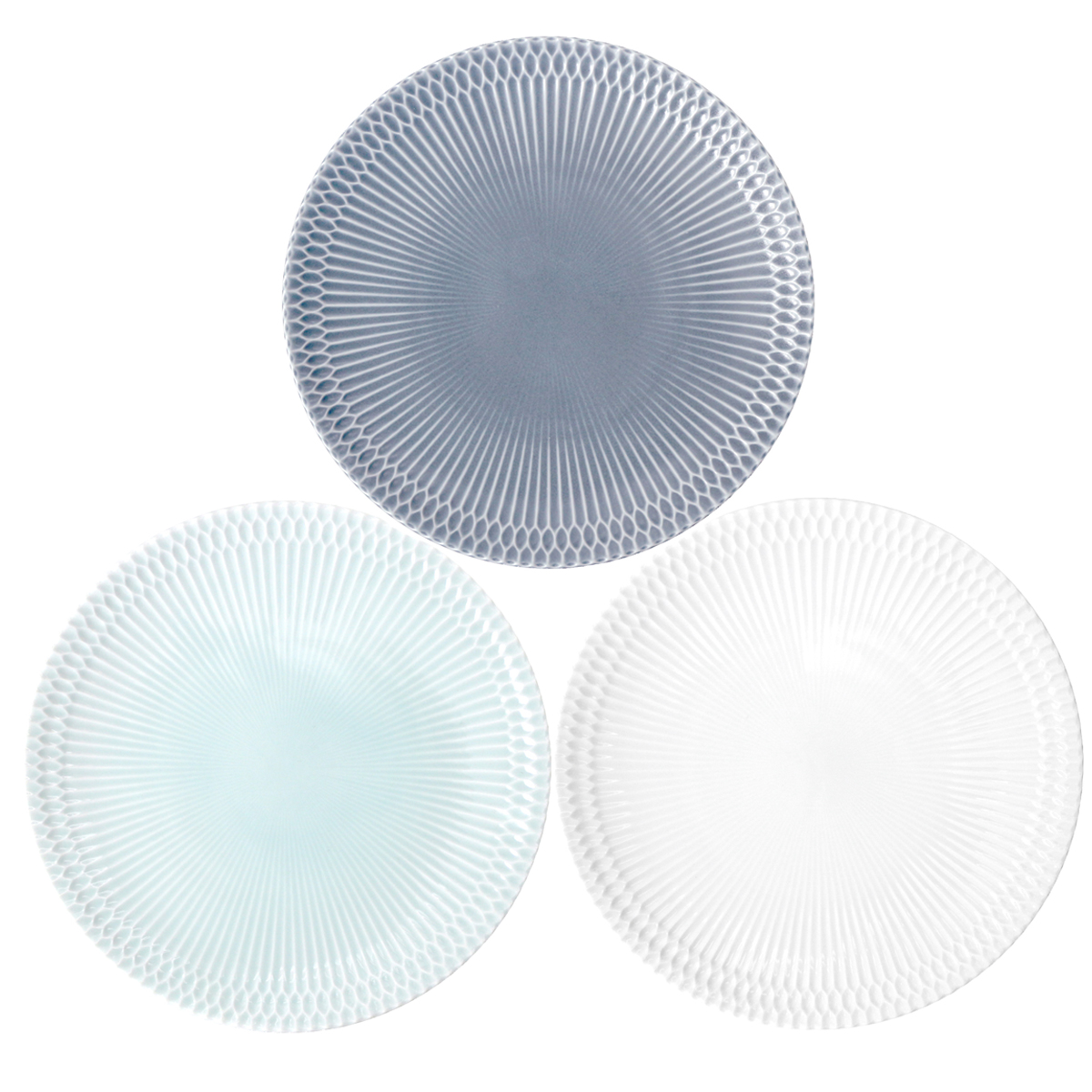 【3色から選べる】 【美濃焼】 さざなみ 24丸皿 ブルーグレー 2枚セット 瑞浪市 / 小田陶器 JS企画 皿 お皿 プレート 食器 [AZAZ069] ブルーグレー