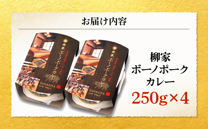 【12/22までの決済で年内発送】柳家 ボーノポークカレー 250g×4個 瑞浪市 / 陶ホープフル レトルト スパイス ギフト [AZBC002]