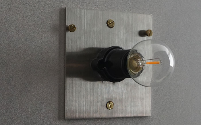 CTSH LIGHT. ブラケットライト＜CUBE ステンレスブラケット＞ 瑞浪市 / ジオニック 照明器具 ソケット 壁付け 真鍮 シルバー [AZBQ032]