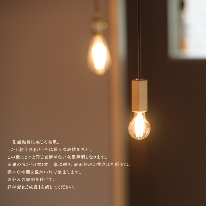 CTSH LIGHT. ペンダントライト＜CIRCLE ブラスト加工 E17＞ 瑞浪市 / ジオニック 照明器具 ソケット 真鍮 ゴールド [AZBQ077]