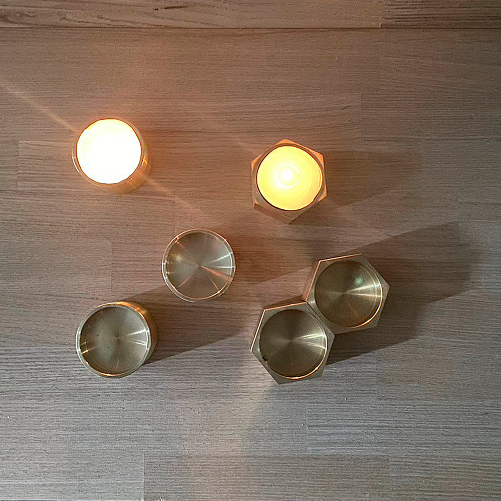 CTSH LIGHT. キャンドルホルダー＜HEXAGON＞ 瑞浪市 / ジオニック インテリア ろうそく 真鍮 ゴールド [AZBQ124]