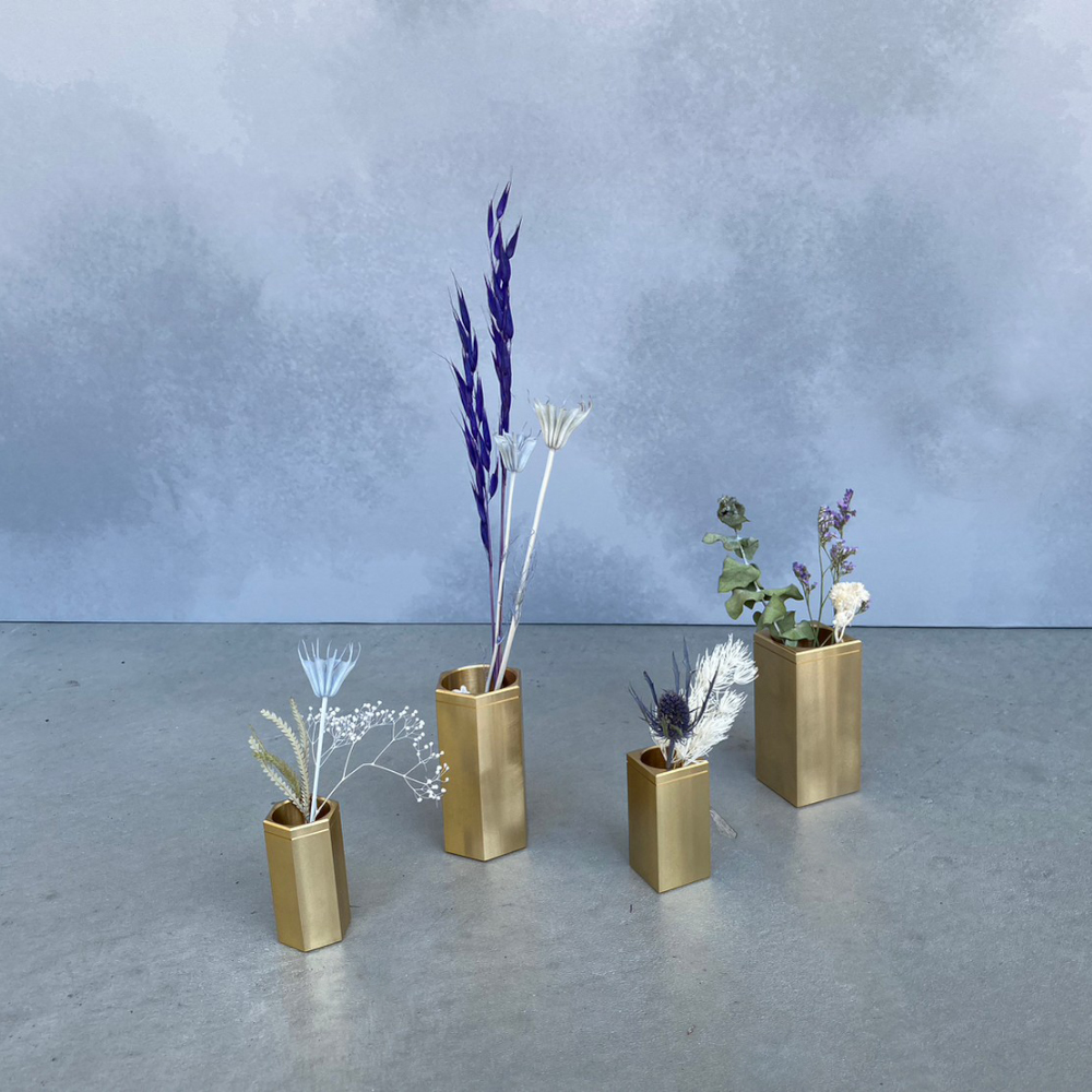 CTSH LIGHT. 一輪挿し＜SQUARE＞ 瑞浪市 / ジオニック インテリア フラワーベース 真鍮 ゴールド [AZBQ126]