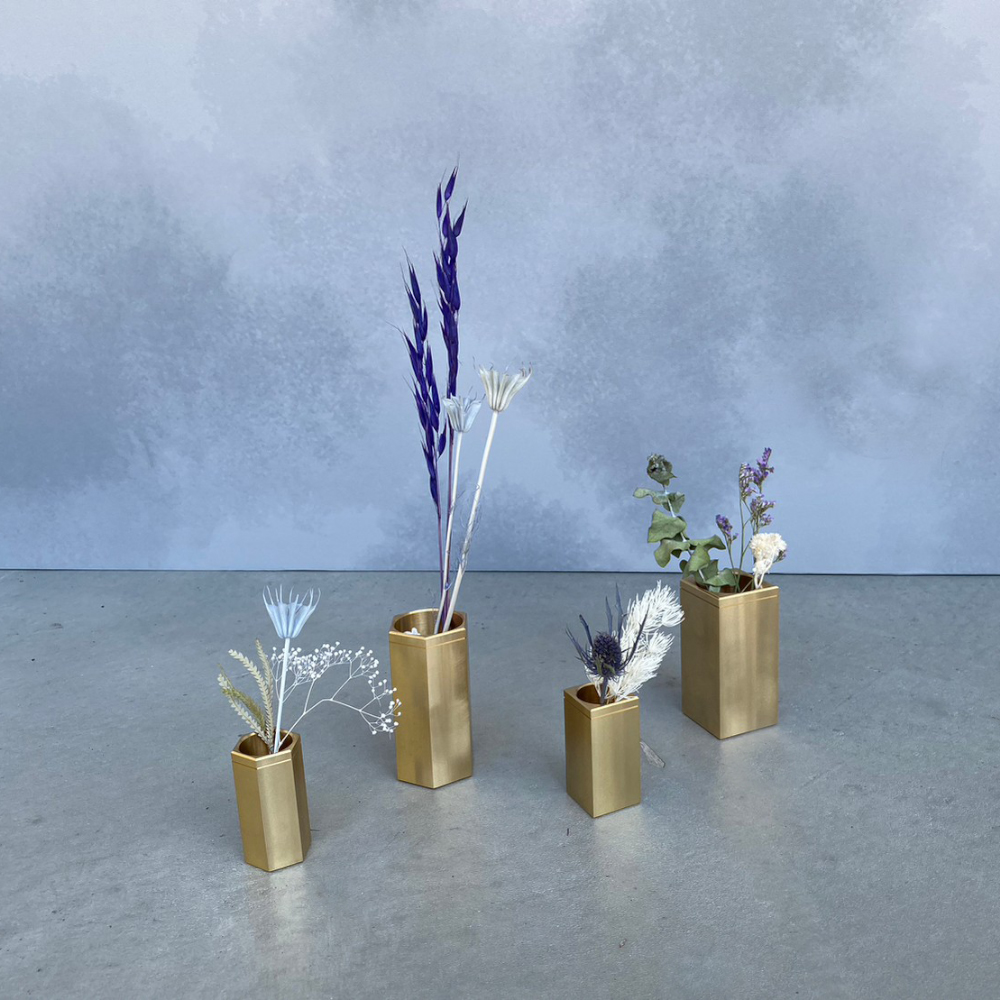 CTSH LIGHT. 一輪挿し＜HEXAGON＞ 瑞浪市 / ジオニック インテリア フラワーベース 真鍮 ゴールド [AZBQ129]