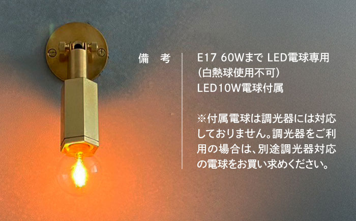 CTSH LIGHT. Mjuk ミューク ＜HEXAGON E17＞ 壁付け ブラケットライト 瑞浪市 / ジオニック 照明器具 ソケット 真鍮 ゴールド [AZBQ132]