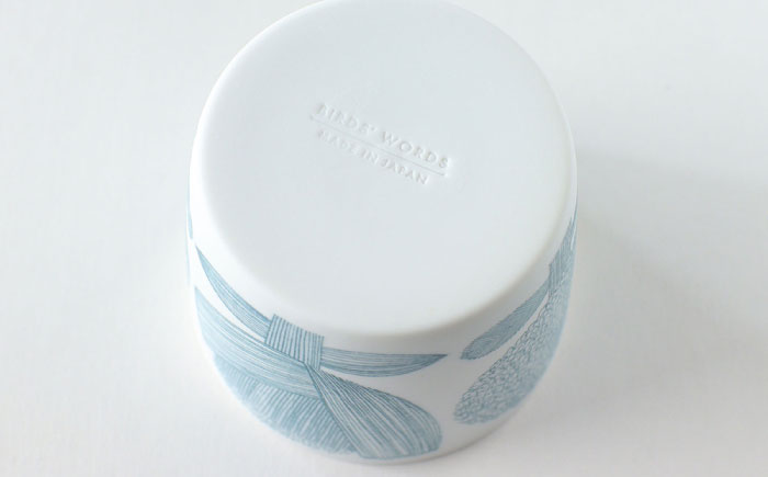 【美濃焼】 カップ ペアセット ＜BIRDS' WORDS＞ DAY BY DAY CUP [FLOWERS] ブルー × グレー 瑞浪市 / FLYWAY [AZCC008]