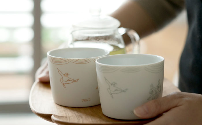 【美濃焼】　カップ ペアセット ＜BIRDS' WORDS / UNITY＞ TOMOTAKE CUP モスグリーン × ライトブラウン 瑞浪市 / FLYWAY [AZCC023]