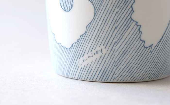 【美濃焼】　カップ ペアセット ＜BIRDS' WORDS / UNITY＞ CHIHIRO CUP ブルー × グレー 瑞浪市 / FLYWAY [AZCC025]