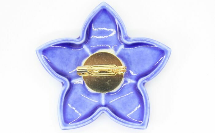 【美濃焼】 ききょう ブローチ ピンバッチ 瑞浪市 / TILEmade タイル アクセサリー ハンドメイド [AZCD018]