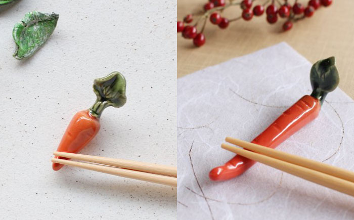 【美濃焼】 手づくり 箸置き 5種セット 野菜(根菜) gf424 瑞浪市 / イホシロ窯 [AZCG013]