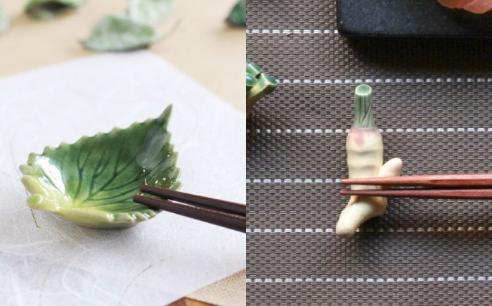 【美濃焼】 手づくり 箸置き 5種セット 野菜(薬味) gf423 瑞浪市 / イホシロ窯 [AZCG014]