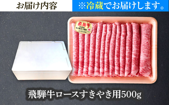 ※冷蔵配送/地域限定※ 飛騨牛 ロース すき焼き用 500g 瑞浪市 / きなぁた瑞浪 和牛 国産 岐阜県産 [AZCI031]