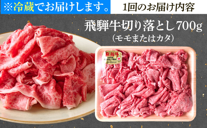 【3回定期便】 ※冷蔵配送/地域限定※ 飛騨牛 切落し (モモまたはカタ) 700g 瑞浪市 / きなぁた瑞浪 和牛 国産 岐阜県産 [AZCI074]