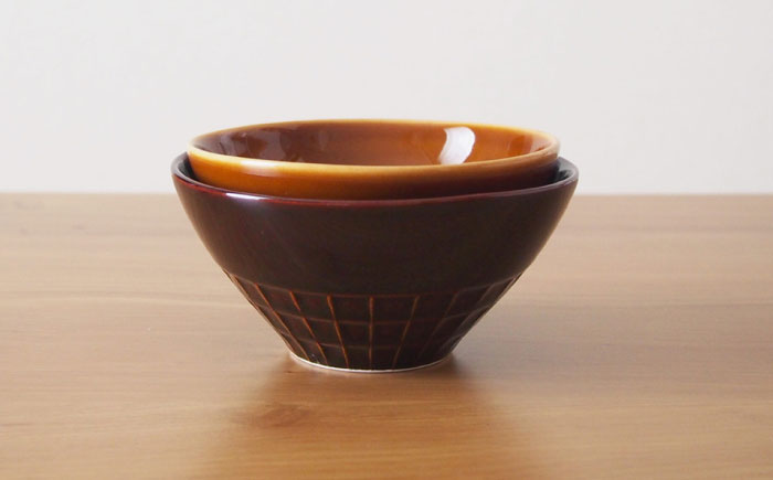 【美濃焼】 miyama. ごはん茶碗 M・L はしおき付 ブラウン 瑞浪市 / ミヤマプランニング 食器 茶碗 箸置き [AZCM068] ブラウン(L天目/M飴釉)