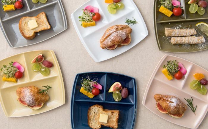 【選べる2型タイプ】【美濃焼】 ランチプレート titto 藍色×墨色×オリーブ 各1枚セット 瑞浪市 / JS企画 / 小田陶器 食器 プレート 仕切り皿 おしゃれ [AZAZ004] 丸