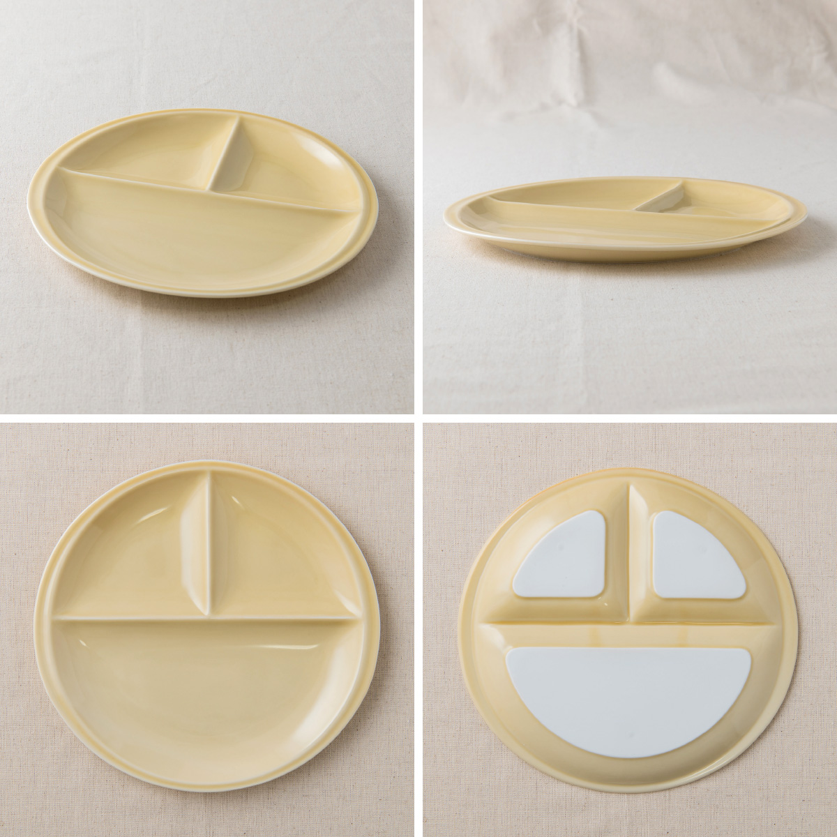 【選べる8色】【美濃焼】 ランチプレート titto 丸 ライトブラウン 2枚セット 瑞浪市 / JS企画 / 小田陶器 食器 プレート 仕切り皿 おしゃれ [AZAZ019] ライトブラウン