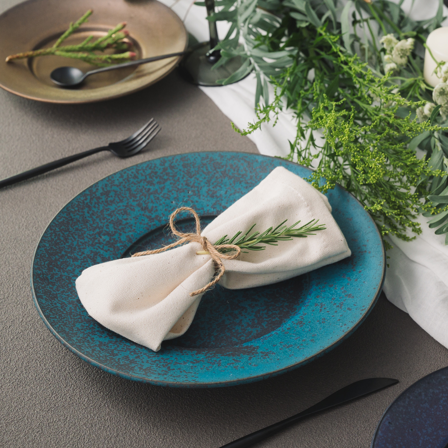 美濃焼】 恩田陽子 リムプレート 皿 グリーン 3サイズセット S M L