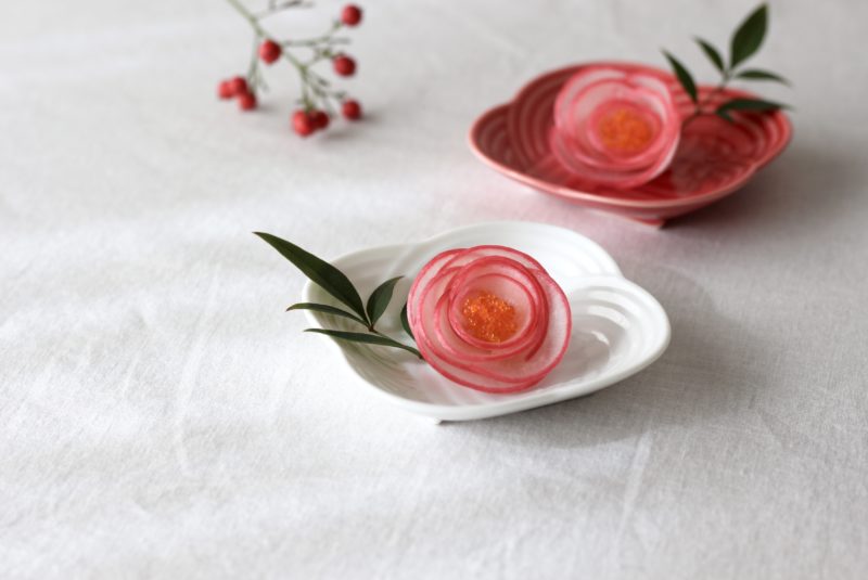 【美濃焼】 結 9豆皿 白 墨 赤 3枚セット 瑞浪市 / JS企画 / 小田陶器 食器 プレート 皿 [AZAZ179]