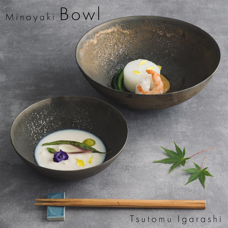 【美濃焼】 五十嵐務 鉢 ブロンズ釉 2サイズセット 瑞浪市 / JS企画 鉢 セット 陶芸作品 取鉢 ボウル 皿 [AZAZ208]