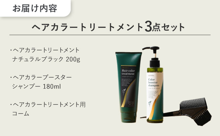 【12/24までの決済で年内発送】ヘアカラートリートメント 3点セット ナチュラルブラック 瑞浪市 / 生活の木 瑞浪ファクトリー直送 シャンプー ヘアケア [AZBE027]