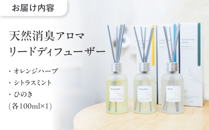 【12/24までの決済で年内発送】天然消臭 アロマ リードディフューザーセット 100ml × 3種 瑞浪市 / 生活の木 瑞浪ファクトリー直送 精油 芳香剤 [AZBE034]