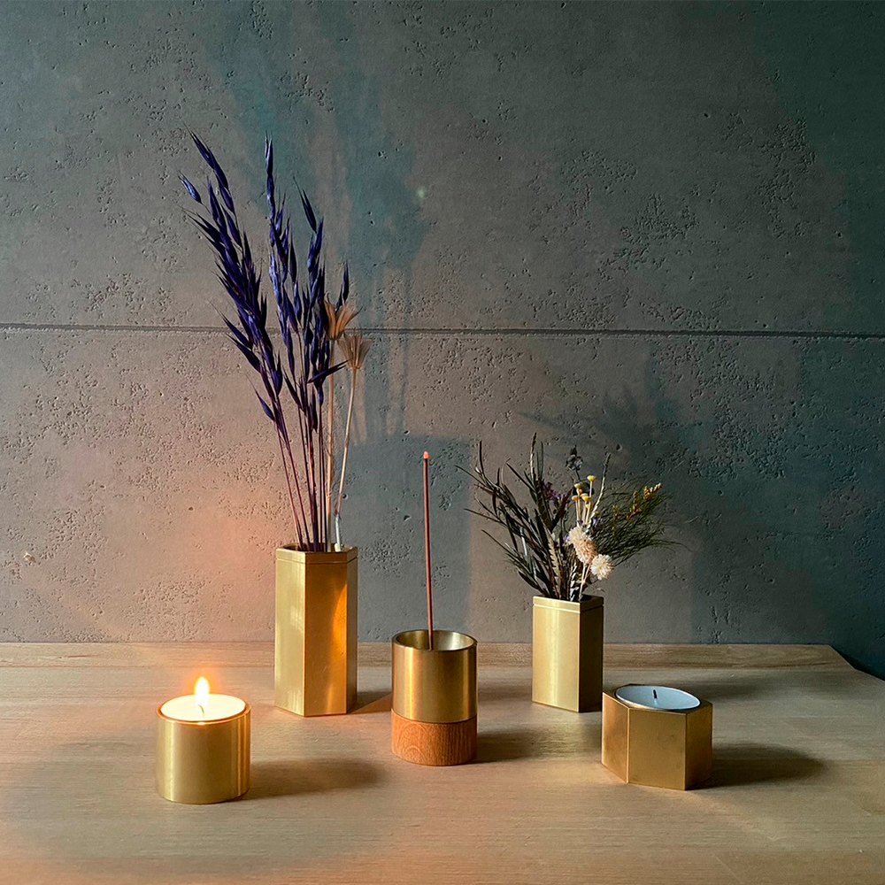 CTSH LIGHT. キャンドルホルダー＜HEXAGON＞ 瑞浪市 / ジオニック インテリア ろうそく 真鍮 ゴールド [AZBQ124]