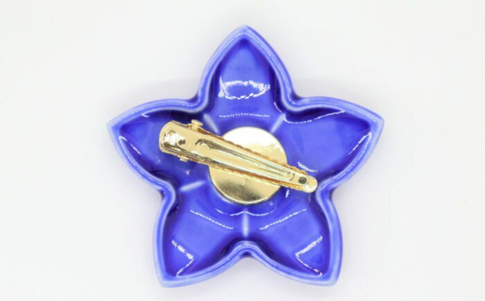 【美濃焼】 ききょう ブローチ クリップ 瑞浪市 / TILEmade タイル アクセサリー ハンドメイド [AZCD017]