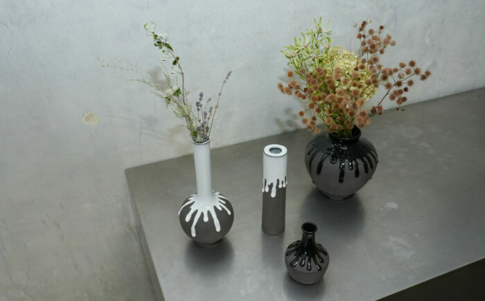 Hanano Shizuku Kikyou 黒 瑞浪市 / nozan 花瓶 フラワーベース [AZCQ010]