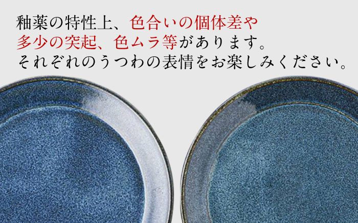 【美濃焼】 北欧/深ブルー 21cm プレート 2枚セット 35193985 瑞浪市 / やまに 食器 皿 陶磁器 [AZCR005]