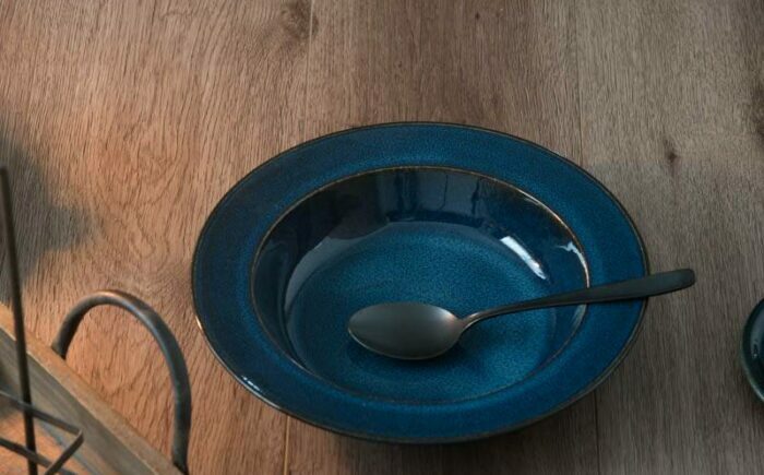 【美濃焼】 北欧ブルー 23cm カレー・パスタ皿 1点 35190188 瑞浪市 / やまに 食器 皿 陶磁器 [AZCR013]