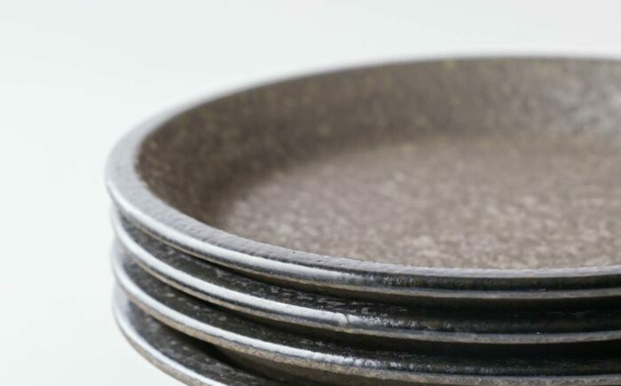 【美濃焼】 チグ 15cm 小皿 黒 箱入り 4枚セット 78193496 瑞浪市 / やまに 取り皿 食器 プレート [AZCR022]