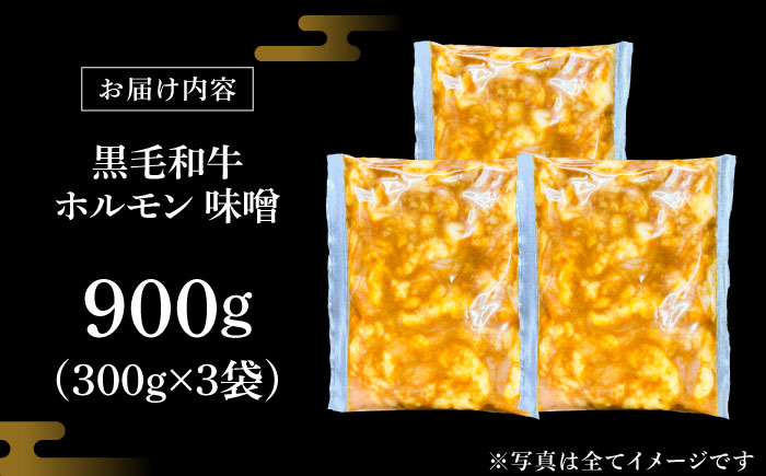 岐阜県産 黒毛和牛ホルモン 味噌 900g （300g×3袋） 瑞浪市 / マルチョウ渡辺精肉店 和牛ホルモン 焼肉 炒め 国産 [AZCW054] 900g （300g×3袋）