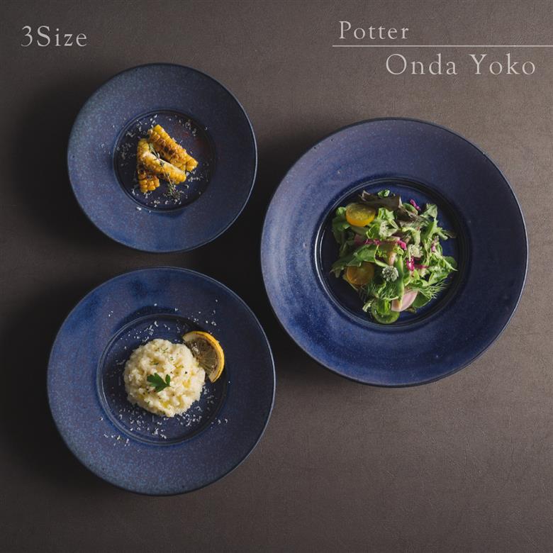 【3色から選べる】 【美濃焼】 恩田陽子 リムプレート 皿 パープル 3サイズセット S M L 瑞浪市 / JS企画 食器 プレート おしゃれ セット [AZAZ026] パープル