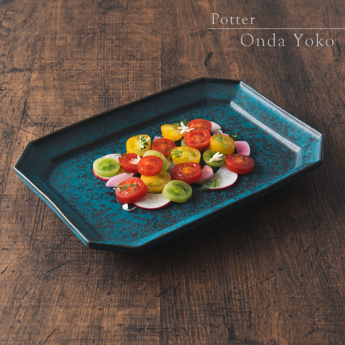 【3色から選べる】 【美濃焼】 恩田陽子 隅切長角皿 L グリーン 瑞浪市 / JS企画 プレート 皿 長皿 [AZAZ058] グリーン