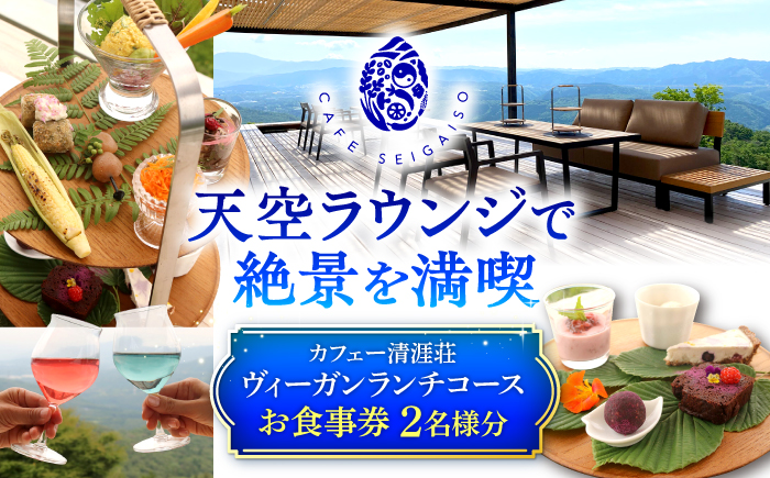 カフェー清涯荘 SEIGAISO 『天空ラウンジ』 ヴィーガンコースランチ お食事券 2名分 瑞浪市 [AZBI005]