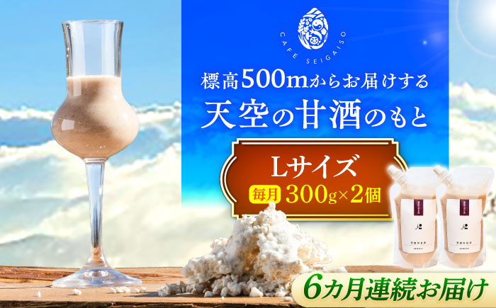 【6回定期便】 『天空の甘酒のもと』  (Lサイズ：300g)×2個  瑞浪市 / カフェー清涯荘 甘酒 あま酒 砂糖不使用 ノンアルコール 定期便 [AZBI013]