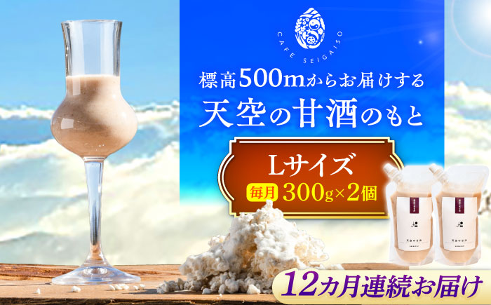 【12回定期便】 『天空の甘酒のもと』   (Lサイズ：300g)×2個 瑞浪市 / カフェー清涯荘 甘酒 あま酒 砂糖不使用 ノンアルコール 定期便 [AZBI014]