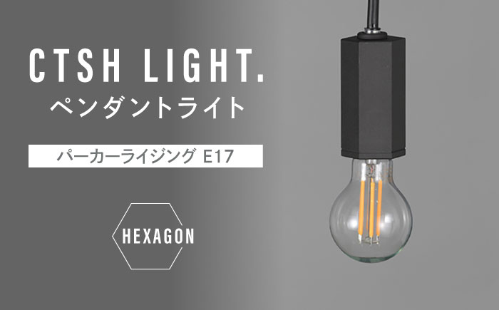 CTSH LIGHT. ペンダントライト＜HEXAGONパーカーライジング E17＞ 瑞浪市 / ジオニック 照明器具 ソケット 鉄 ブラック [AZBQ099]