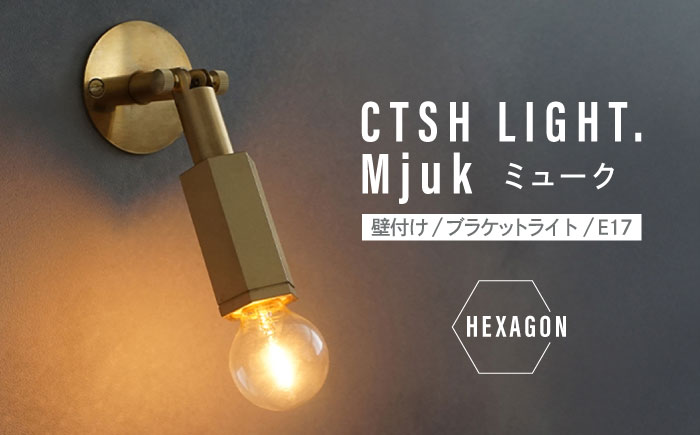 CTSH LIGHT. Mjuk ミューク ＜HEXAGON E17＞ 壁付け ブラケットライト 瑞浪市 / ジオニック 照明器具 ソケット 真鍮 ゴールド [AZBQ132]